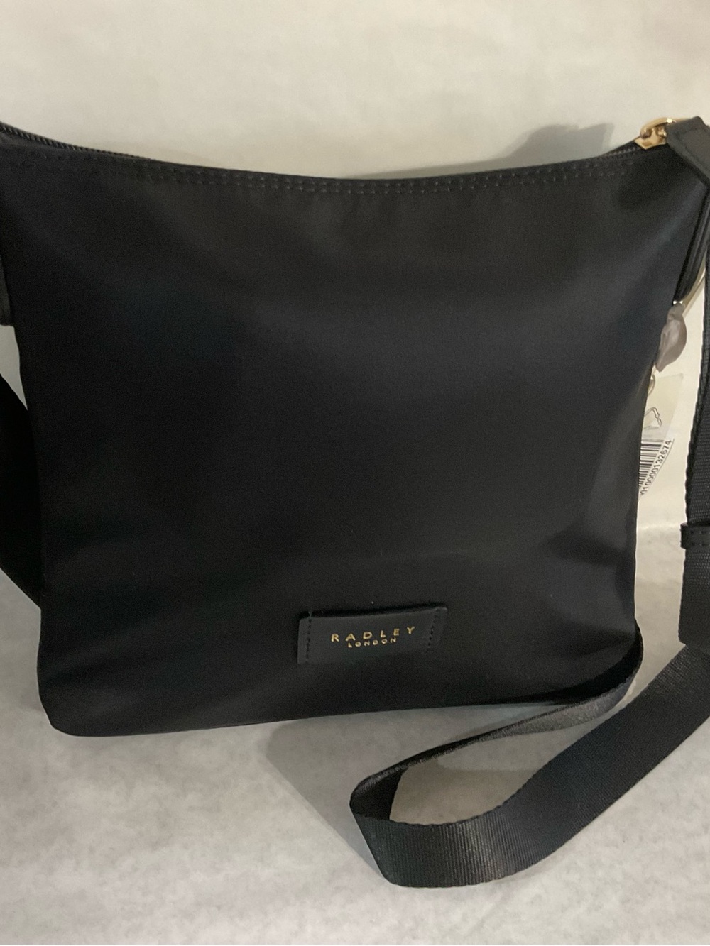 RADLEY LONDON Black Nylon Crossbody Bag with Gold Logo